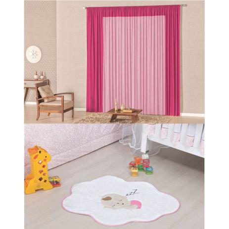 Kit Decoração Luna p/ Quarto Menina = Cortina Malha 2 Metros + Tapete Pelúcia Bebê Nuvem - Rosa - Casa scarpa Menor preço em Kit Decoração Luna p/ Quarto Menina = Cortina Malha 2 Metros + Tapete Pelúcia Bebê Nuvem - Rosa - Casa scarpa