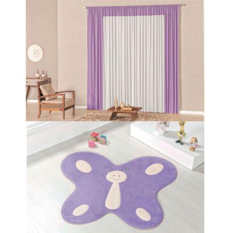 Kit Decoração Luna p/ Quarto Menina = Cortina Malha 2 Metros + Tapete Pelúcia Borboleta- Lilás - Casa scarpa é ruim? Kit Decoração Luna p/ Quarto Menina = Cortina Malha 2 Metros + Tapete Pelúcia Borboleta- Lilás - Casa scarpa é boa?