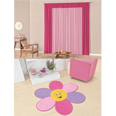 Kit Decoração Luna p/ Quarto Menina = Cortina Malha 2 Metros + Tapete Pelúcia Flor Pétala - Rosa - Casa scarpa Menor preço em Kit Decoração Luna p/ Quarto Menina = Cortina Malha 2 Metros + Tapete Pelúcia Flor Pétala - Rosa - Casa scarpa