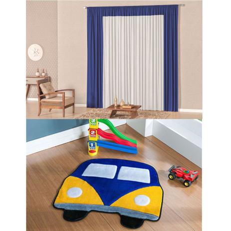 Kit Decoração Lutty p/ Quarto Menino = Cortina Malha 2 Metros + Tapete Pelúcia Kombi - Azul Royal - Casa scarpa Menor preço em Kit Decoração Lutty p/ Quarto Menino = Cortina Malha 2 Metros + Tapete Pelúcia Kombi - Azul Royal - Casa scarpa