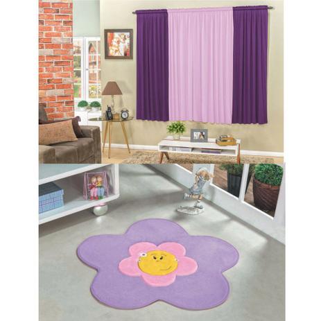 Kit Decoração Menina Flor p/ Quarto Infantil = Cortina 2 Metros + Tapete Pelúcia - Lilás - Guga tapetes Menor preço em Kit Decoração Menina Flor p/ Quarto Infantil = Cortina 2 Metros + Tapete Pelúcia - Lilás - Guga tapetes