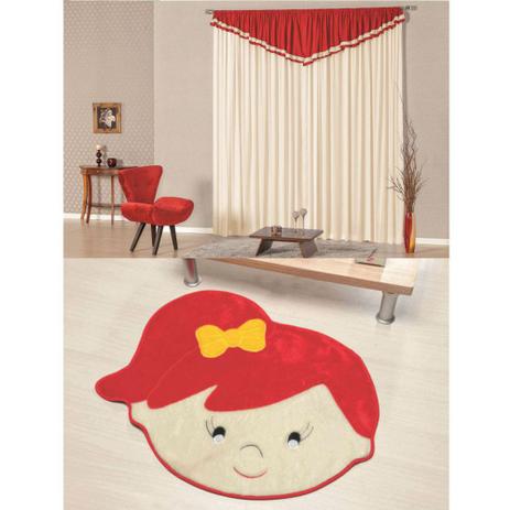 Kit Decoração Menina Lívia p/ Quarto Infantil = Cortina Riviera 2 Metros + Tapete Pelúcia - Vermelho - Guga tapetes Menor preço em Kit Decoração Menina Lívia p/ Quarto Infantil = Cortina Riviera 2 Metros + Tapete Pelúcia - Vermelho - Guga tapetes