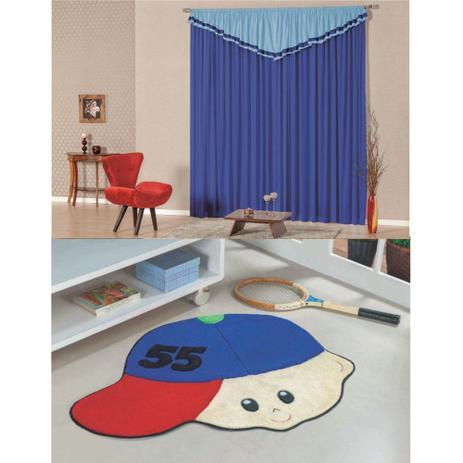 Kit Decoração Menino Número p/ Quarto Infantil = Cortina Riviera 2 Metros + Tapete Pelúcia - Azul - Guga tapetes Menor preço em Kit Decoração Menino Número p/ Quarto Infantil = Cortina Riviera 2 Metros + Tapete Pelúcia - Azul - Guga tapetes