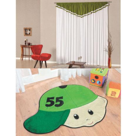 Kit Decoração Menino Número p/ Quarto Infantil = Cortina Riviera 2 Metros + Tapete Pelúcia - Verde - Guga tapetes Menor preço em Kit Decoração Menino Número p/ Quarto Infantil = Cortina Riviera 2 Metros + Tapete Pelúcia - Verde - Guga tapetes