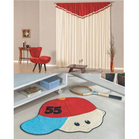Kit Decoração Menino Número p/ Quarto Infantil = Cortina Riviera 2 Metros + Tapete Pelúcia - Vermelho - Guga tapetes Menor preço em Kit Decoração Menino Número p/ Quarto Infantil = Cortina Riviera 2 Metros + Tapete Pelúcia - Vermelho - Guga tapetes
