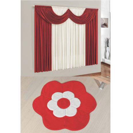 Kit Decoração Mimos Quarto Infantil = Cortina Malha 2 Metros + Tapete Pelúcia Margarida Dupla - Vermelho - Casa scarpa Menor preço em Kit Decoração Mimos Quarto Infantil = Cortina Malha 2 Metros + Tapete Pelúcia Margarida Dupla - Vermelho - Casa scarpa