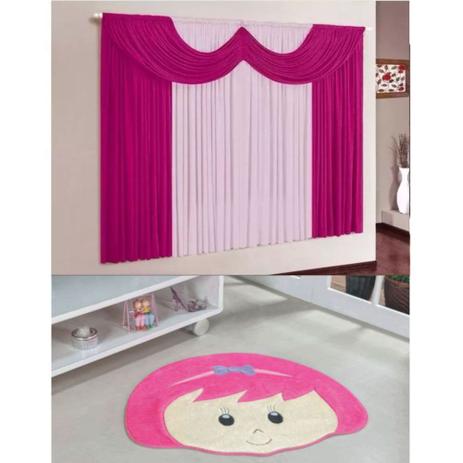 Kit Decoração Mimos Quarto Infantil = Cortina Malha 2 Metros + Tapete Pelúcia Menina Laço - Pink - Casa scarpa é ruim? Kit Decoração Mimos Quarto Infantil = Cortina Malha 2 Metros + Tapete Pelúcia Menina Laço - Pink - Casa scarpa é boa?