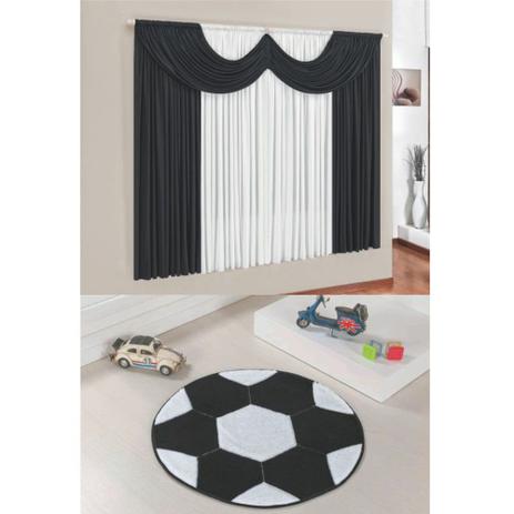 Kit Decoração Molecada Quarto Infantil = Cortina Malha 2 Metros + Tapete Pelúcia Bola Futebol - Preto - Casa scarpa Menor preço em Kit Decoração Molecada Quarto Infantil = Cortina Malha 2 Metros + Tapete Pelúcia Bola Futebol - Preto - Casa scarpa