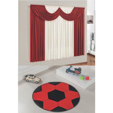 Kit Decoração Molecada Quarto Infantil = Cortina Malha 2 Metros + Tapete Pelúcia Bola Futebol - Vermelho - Casa scarpa Menor preço em Kit Decoração Molecada Quarto Infantil = Cortina Malha 2 Metros + Tapete Pelúcia Bola Futebol - Vermelho - Casa scarpa