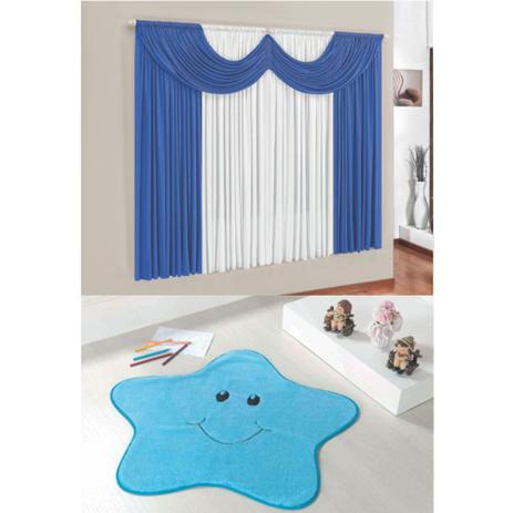 Kit Decoração Molecada Quarto Infantil = Cortina Malha 2 Metros + Tapete Pelúcia Estrelinha - Azul - Casa scarpa Menor preço em Kit Decoração Molecada Quarto Infantil = Cortina Malha 2 Metros + Tapete Pelúcia Estrelinha - Azul - Casa scarpa