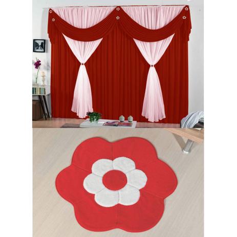 Kit Decoração p/ Quarto Infantil = Cortina Jéssica 2 Metros + Tapete Pelúcia Margarida Dupla - Vermelho - Guga tapetes é ruim? Kit Decoração p/ Quarto Infantil = Cortina Jéssica 2 Metros + Tapete Pelúcia Margarida Dupla - Vermelho - Guga tapetes é boa?
