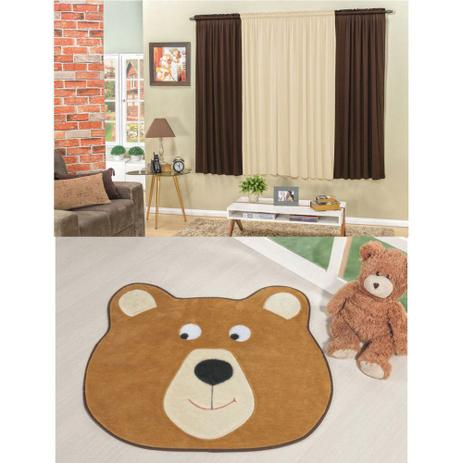Kit Decoração Urso Colméia p/ Quarto Infantil = Cortina 2 Metros + Tapete Pelúcia - Caramelo - Guga tapetes Menor preço em Kit Decoração Urso Colméia p/ Quarto Infantil = Cortina 2 Metros + Tapete Pelúcia - Caramelo - Guga tapetes