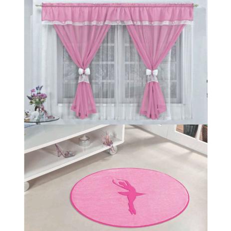 Kit Decoração Vitória Quarto de Menina = Cortina Voal 2 Metros + Tapete Pelúcia Bailarina - Rosa - Casa Scarpa Menor preço em Kit Decoração Vitória Quarto de Menina = Cortina Voal 2 Metros + Tapete Pelúcia Bailarina - Rosa - Casa Scarpa