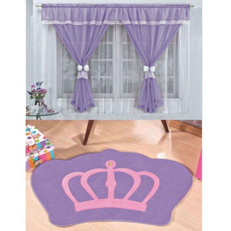 Kit Decoração Vitória Quarto de Menina = Cortina Voal 2 Metros + Tapete Pelúcia Coroa Real - Lilás - Casa scarpa é ruim? Kit Decoração Vitória Quarto de Menina = Cortina Voal 2 Metros + Tapete Pelúcia Coroa Real - Lilás - Casa scarpa é boa?