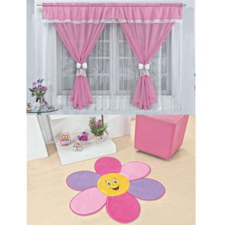 Kit Decoração Vitória Quarto de Menina = Cortina Voal 2 Metros + Tapete Pelúcia Flor Pétala - Rosa - Casa scarpa é ruim? Kit Decoração Vitória Quarto de Menina = Cortina Voal 2 Metros + Tapete Pelúcia Flor Pétala - Rosa - Casa scarpa é boa?