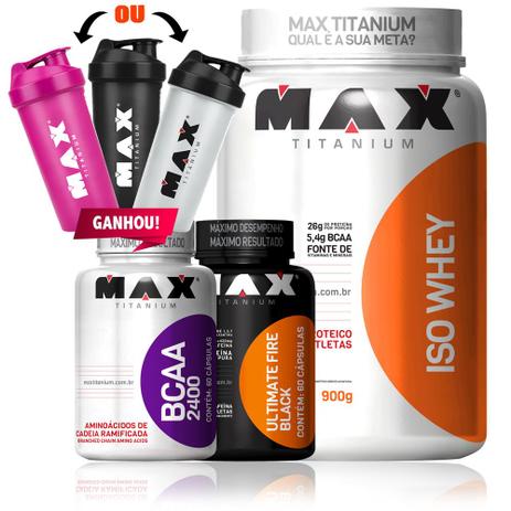 Kit Definição Iso Whey + Termogenico Ultimate + Bcaa Max Titanium Menor preço em Kit Definição Iso Whey + Termogenico Ultimate + Bcaa Max Titanium