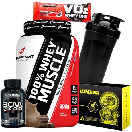 Kit Definição Muscular - Whey Protein + Termogenico Kimera + Bcaa 2400 Black Skull + Coqueteleira - Body action Menor preço em Kit Definição Muscular - Whey Protein + Termogenico Kimera + Bcaa 2400 Black Skull + Coqueteleira - Body action