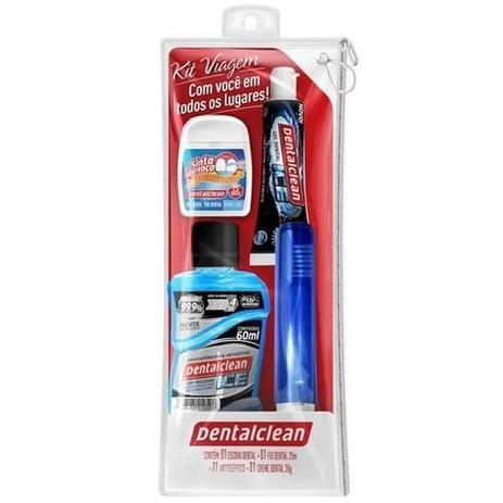 Kit Dental Viagem Dentalclean Escova+Fio+Creme+Enxaguat. - Dentalclen Menor preço em Kit Dental Viagem Dentalclean Escova+Fio+Creme+Enxaguat. - Dentalclen