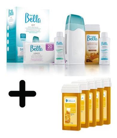 Kit Depilação Roll-on Bivolt Depil Bellla + 5 Cera Refil Mel - DEPIL BELLA Menor preço em Kit Depilação Roll-on Bivolt Depil Bellla + 5 Cera Refil Mel - DEPIL BELLA