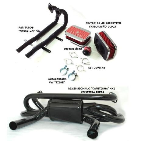 Kit Descarga VW Fusca 4x2 Bengala Filtro Esportivo O Melhor - Diskscap Menor preço em Kit Descarga VW Fusca 4x2 Bengala Filtro Esportivo O Melhor - Diskscap