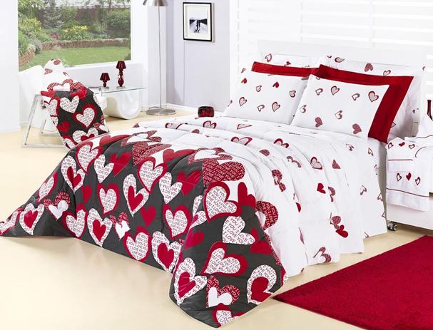Kit Desire Casal 3 Peças Estampa Love - Vilela Menor preço em Kit Desire Casal 3 Peças Estampa Love - Vilela