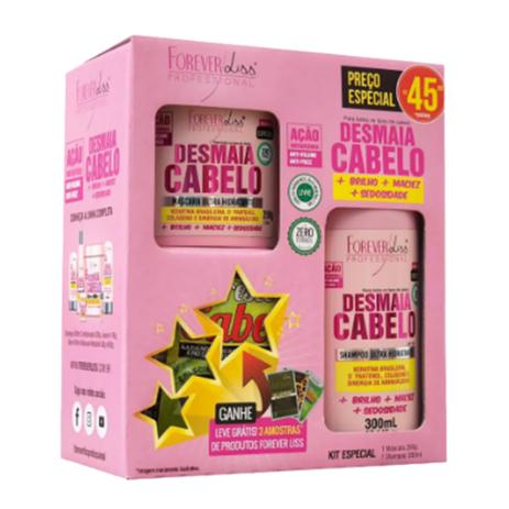 Kit desmaia cabelo forever liss ( shampoo 300ml + máscara 200g ) Menor preço em Kit desmaia cabelo forever liss ( shampoo 300ml + máscara 200g )