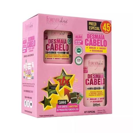 Kit Desmaia Cabelo Hidratante Shampoo Máscara Forever Liss Menor preço em Kit Desmaia Cabelo Hidratante Shampoo Máscara Forever Liss