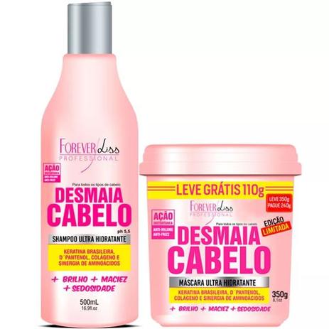 Kit Desmaia Cabelo Shampoo + Máscara 350g - Forever Liss Menor preço em Kit Desmaia Cabelo Shampoo + Máscara 350g - Forever Liss