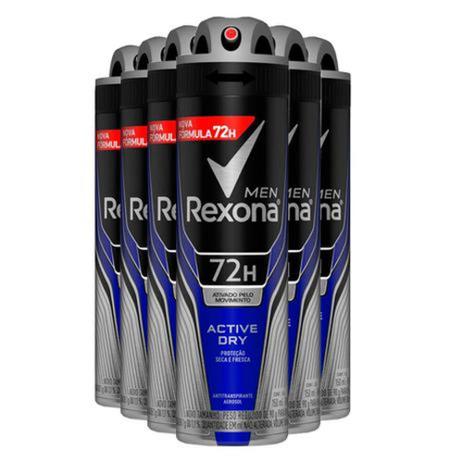 Kit Desodorante Aerosol Rexona Active Dry/Azul 150ml - 6 Unidades - Unilever Menor preço em Kit Desodorante Aerosol Rexona Active Dry/Azul 150ml - 6 Unidades - Unilever