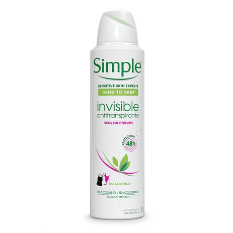 Kit Desodorante Aerosol Simple Invisible + Sabonete Facial Simple Cremoso 50ml Menor preço em Kit Desodorante Aerosol Simple Invisible + Sabonete Facial Simple Cremoso 50ml