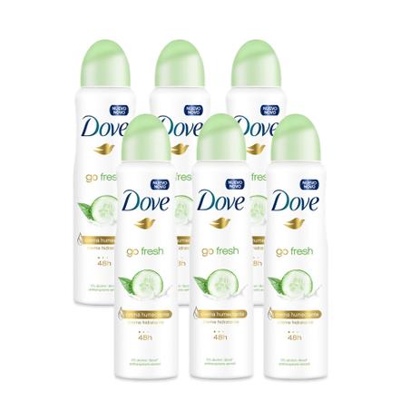 Kit Desodorante Antitranspirante Aerosol Dove Go Fresh 150ml 6 Unidades Menor preço em Kit Desodorante Antitranspirante Aerosol Dove Go Fresh 150ml 6 Unidades