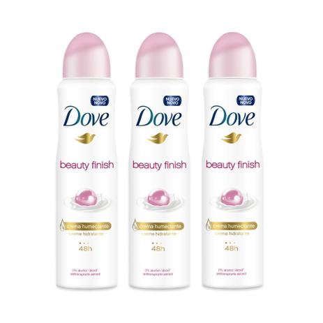 Kit Desodorante Antitranspirante Aerossol Dove Beauty Finish 150ml com 3 unidades leve + por - Menor preço em Kit Desodorante Antitranspirante Aerossol Dove Beauty Finish 150ml com 3 unidades leve + por -