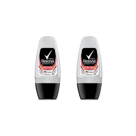 Kit Desodorante Antitranspirante Rollon Rexona Men Antibacteriano 50ml 50 na 2 unidade Menor preço em Kit Desodorante Antitranspirante Rollon Rexona Men Antibacteriano 50ml 50 na 2 unidade
