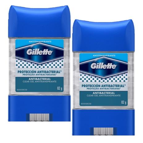 Kit Desodorante Gillette Antitranspirante Clear Gel Antibacterial 82g com 2 Unidades Menor preço em Kit Desodorante Gillette Antitranspirante Clear Gel Antibacterial 82g com 2 Unidades