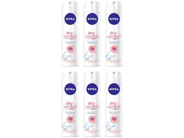 Kit Desodorante Nivea Dry Comfort Aerossol - Antitranspirante Feminino 150ml 6 Unidades é ruim? Kit Desodorante Nivea Dry Comfort Aerossol - Antitranspirante Feminino 150ml 6 Unidades é boa?