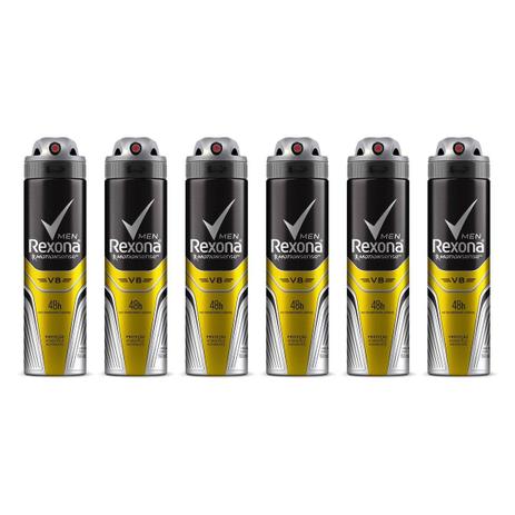 Kit Desodorante Rexona Men V8 48 horas Aerosol Masculino 150ml com 6 unidades Menor preço em Kit Desodorante Rexona Men V8 48 horas Aerosol Masculino 150ml com 6 unidades