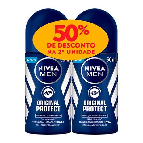 Kit Desodorante Roll-On Nivea Original 2 Unidades Menor preço em Kit Desodorante Roll-On Nivea Original 2 Unidades