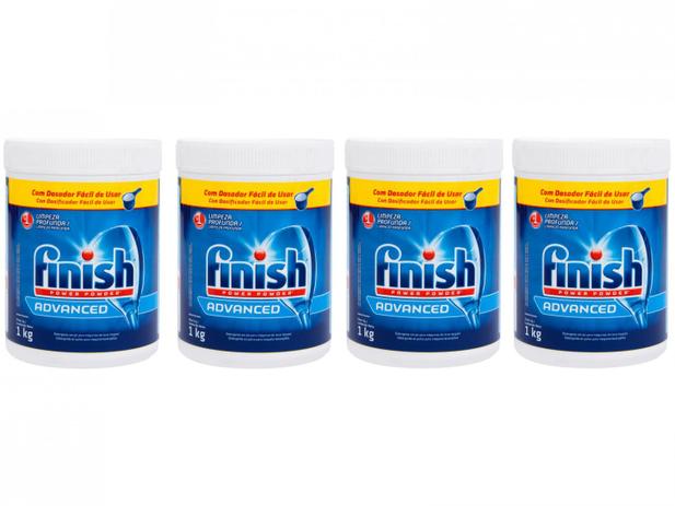 Kit Detergente em Pó Lava-Louças - Finish Power Powder 1kg 4 Unidades Menor preço em Kit Detergente em Pó Lava-Louças - Finish Power Powder 1kg 4 Unidades