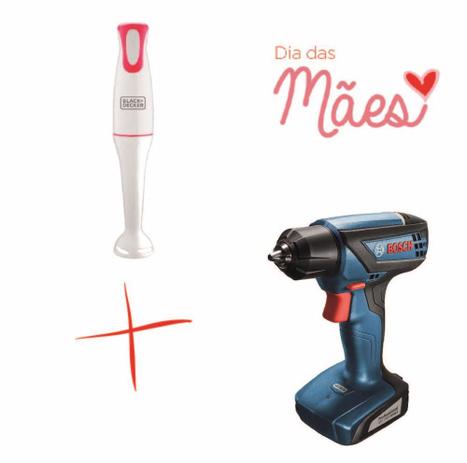 Kit dia das Mães Furadeira Smart Bosch Bivolt GSR1000 + Mixer Vertical KMVSB40T - Blackdecker Menor preço em Kit dia das Mães Furadeira Smart Bosch Bivolt GSR1000 + Mixer Vertical KMVSB40T - Blackdecker