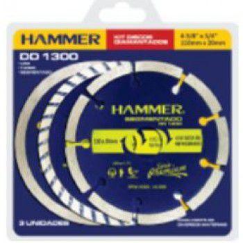 Kit Disco Diamantado Liso Turbo Segmentado 110mm - Hammer Menor preço em Kit Disco Diamantado Liso Turbo Segmentado 110mm - Hammer