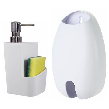 Kit Dispenser Detergente e Suporte Sacolinha - Ou Menor preço em Kit Dispenser Detergente e Suporte Sacolinha - Ou