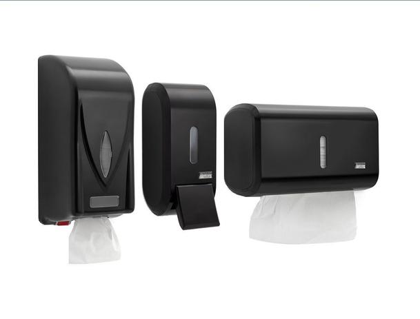 Kit Dispenser Saboneteira Toalheiro E Porta Papel Higienico Cai Cai Compacto Premisse Preto Menor preço em Kit Dispenser Saboneteira Toalheiro E Porta Papel Higienico Cai Cai Compacto Premisse Preto
