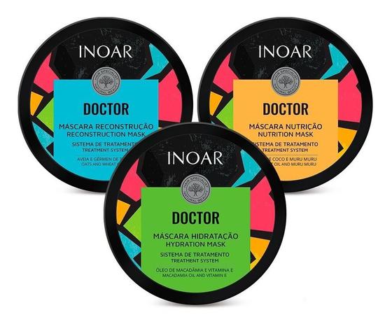 Kit Doctor Inoar Hidratação + Reconstrução + Nutrição 250g Menor preço em Kit Doctor Inoar Hidratação + Reconstrução + Nutrição 250g