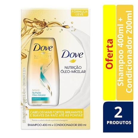 Kit Dove Shampoo 400ml + Condicionador Óleo Micelar Micelar 200 ml Menor preço em Kit Dove Shampoo 400ml + Condicionador Óleo Micelar Micelar 200 ml