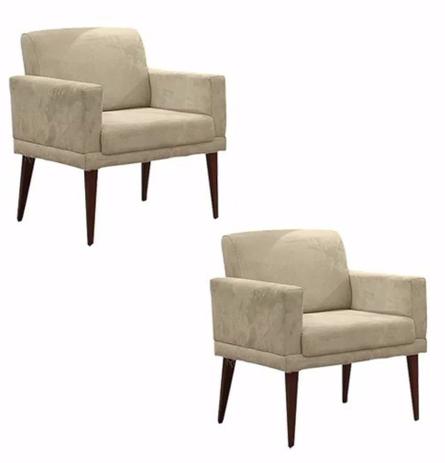 Kit Duas Poltrona Sala Decoração Recepção Emilia - Nanda Decor - Sued Bege é ruim? Kit Duas Poltrona Sala Decoração Recepção Emilia - Nanda Decor - Sued Bege é boa?