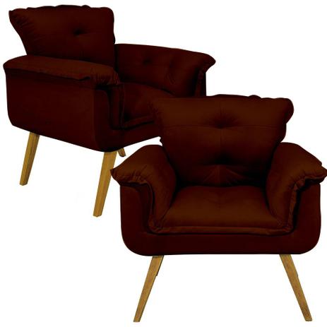 Kit Duas Poltrona Sofá Opala Decoração Em Fibra de Silicone - Sued Marrom - Di menezes decor é boa?