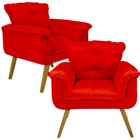 Kit Duas Poltrona Sofá Opala Decoração Em Fibra de Silicone - Sued Vermelho - Di menezes decor é boa?