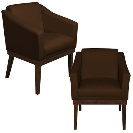 Kit Duas Poltronas Cadeira Para Clinica Sala Espera Recepção San Diego Base Madeira - Sued Marrom - Di menezes decor Menor preço em Kit Duas Poltronas Cadeira Para Clinica Sala Espera Recepção San Diego Base Madeira - Sued Marrom - Di menezes decor