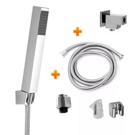 Kit ducha de mão quadrada luxo com desviador quadrado - Idral Menor preço em Kit ducha de mão quadrada luxo com desviador quadrado - Idral