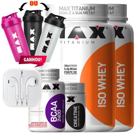 Kit Duplo Definição Iso Whey Proten Bcaa Creatina Max Titanium Menor preço em Kit Duplo Definição Iso Whey Proten Bcaa Creatina Max Titanium
